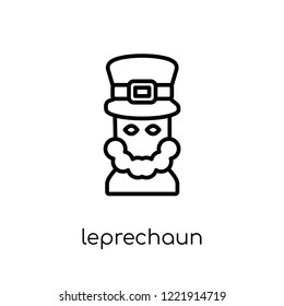 Leprechaun icon. Trendy modern flat linear vector Leprechaun icon on white background from thin line Fairy Tale collection, editable outline stroke vector illustration