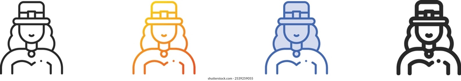 leprechaun icon.Thin Linear, Gradient, Blue Stroke and bold Style Design Isolated On White Background