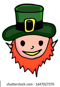 Leprechaun irish character icon vector illustration design. Hand-drawn and isolated on a white background.