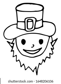 Leprechaun irish character icon vector illustration design. Hand-drawn and isolated on a white background.