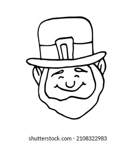 Leprechaun Irish Character line icon, St. Patricks day and holiday, leprechaun vector icon, vector graphics, editable stroke outline sign, eps 10