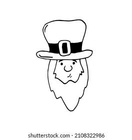 Leprechaun Irish Character line icon, St. Patricks day and holiday, leprechaun vector icon, vector graphics, editable stroke outline sign, eps 10