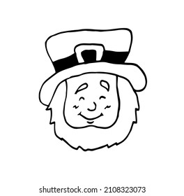 Leprechaun Irish Character line icon, St. Patricks day and holiday, leprechaun vector icon, vector graphics, editable stroke outline sign, eps 10