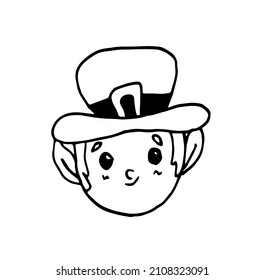 Leprechaun Irish Character line icon, St. Patricks day and holiday, leprechaun vector icon, vector graphics, editable stroke outline sign, eps 10