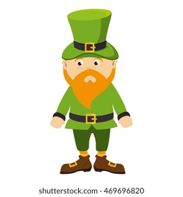 leprechaun irish hat bear green costume boots  day st patrick ireland cute vector illustration isolated