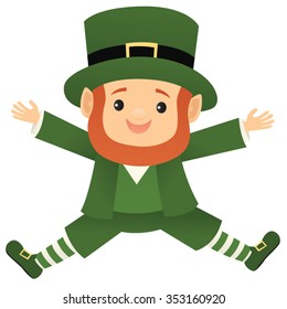 Leprechaun leaping into the air