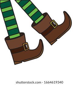 leprechaun legs with boots isolated icon vector illustration designicon