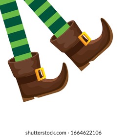 leprechaun legs with boots isolated icon vector illustration designicon