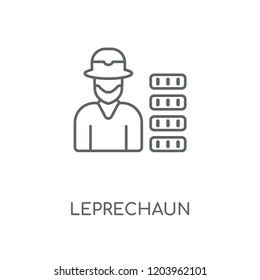 Leprechaun linear icon. Leprechaun concept stroke symbol design. Thin graphic elements vector illustration, outline pattern on a white background, eps 10.