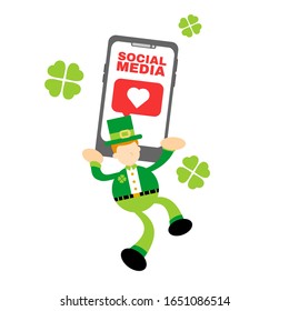 leprechaun and love icon flat design illustration good use for presentation