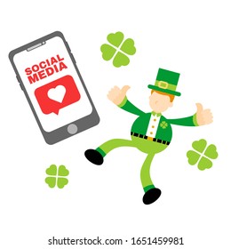 leprechaun and love icon flat design illustration good use for presentation