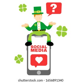 leprechaun and love icon flat design illustration good use for presentation