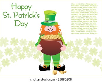 leprechaun with magical gold coin pots arch