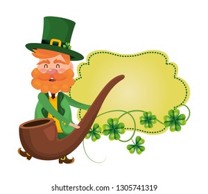 leprechaun male holding pipe frame