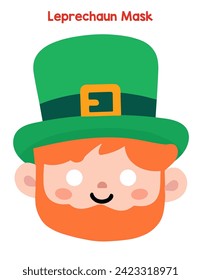 Leprechaun mask for St. Patrick's Day party. Cute elf for kids	