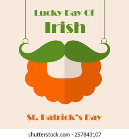 leprechaun with mustache, beard face for St. Patrick's Day design 