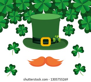 leprechaun mustache clover hat