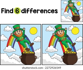 Leprechaun on a Rainbow Find The Differences