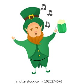 Leprechaun patrick icon, cartoon style