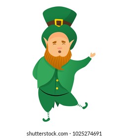 Leprechaun patrick icon, cartoon style