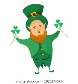 Leprechaun patrick icon, cartoon style
