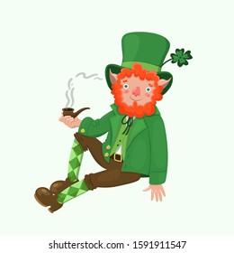 Leprechaun Pipe Isolated On White Background Stock Vector (royalty Free 