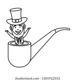 leprechaun with pipe wooden