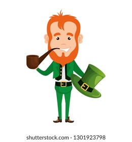 leprechaun with pipe wooden