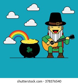 Leprechaun Playing guitar for Saint Patrick's Day.