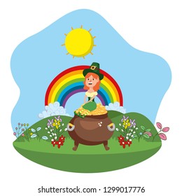 leprechaun with pot of gold