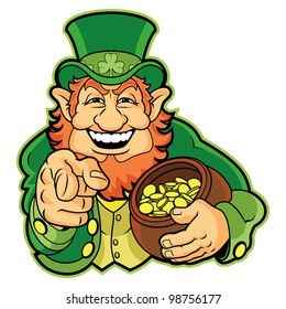 Leprechaun with a pot of gold