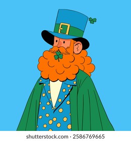 Leprechaun with a pot of gold. Vector illustration. St. patrick's day.