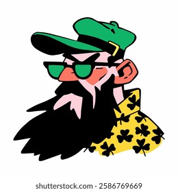 Leprechaun with a pot of gold. Vector illustration. St. patrick's day.