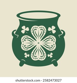 Leprechaun Pot icon. Design element on Saint Patrick's Day theme. Vector illustration