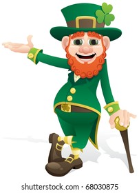 Leprechaun presenting your product or message.