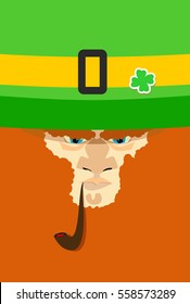 Leprechaun with red beard. St. Patricks Day character. Irish holiday
