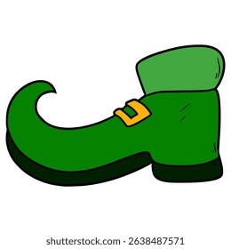 leprechaun shoe illustration hand drawn isolated vector