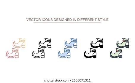 Leprechaun Shoes icon design with white background stock illustration