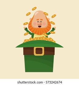 leprechaun sitting hat full gold