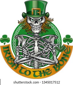 leprechaun skeleton with top hat and pipe