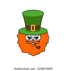 Leprechaun skull. st Patrick's day irish holiday illustration