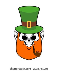 Leprechaun skull. st Patrick's day irish holiday illustration