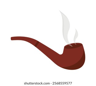 Leprechaun smoking pipe, a festive attribute of St. Patrick's Day, with magic smoke. vector illustration of a smoking pipe, eps 10. icon