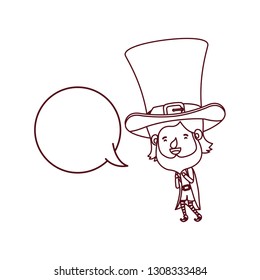 leprechaun with speech bubble avatar character