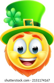 A leprechaun St Patricks day character emoticon emoji face cartoon icon