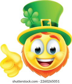 A leprechaun St Patricks day character emoticon face cartoon icon