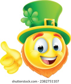 A leprechaun St Patricks day character emoticon face cartoon icon