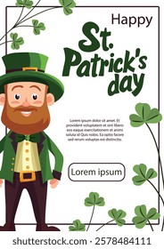 Leprechaun, St. Patrick's Day flyers. Vector clipart, illustration with isolated background.