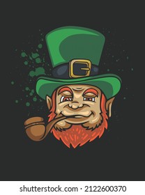 Leprechaun St patrick's day Vector illustration. St patrick's day background