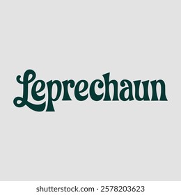 Leprechaun text of saint patrick day vector typography transparent background